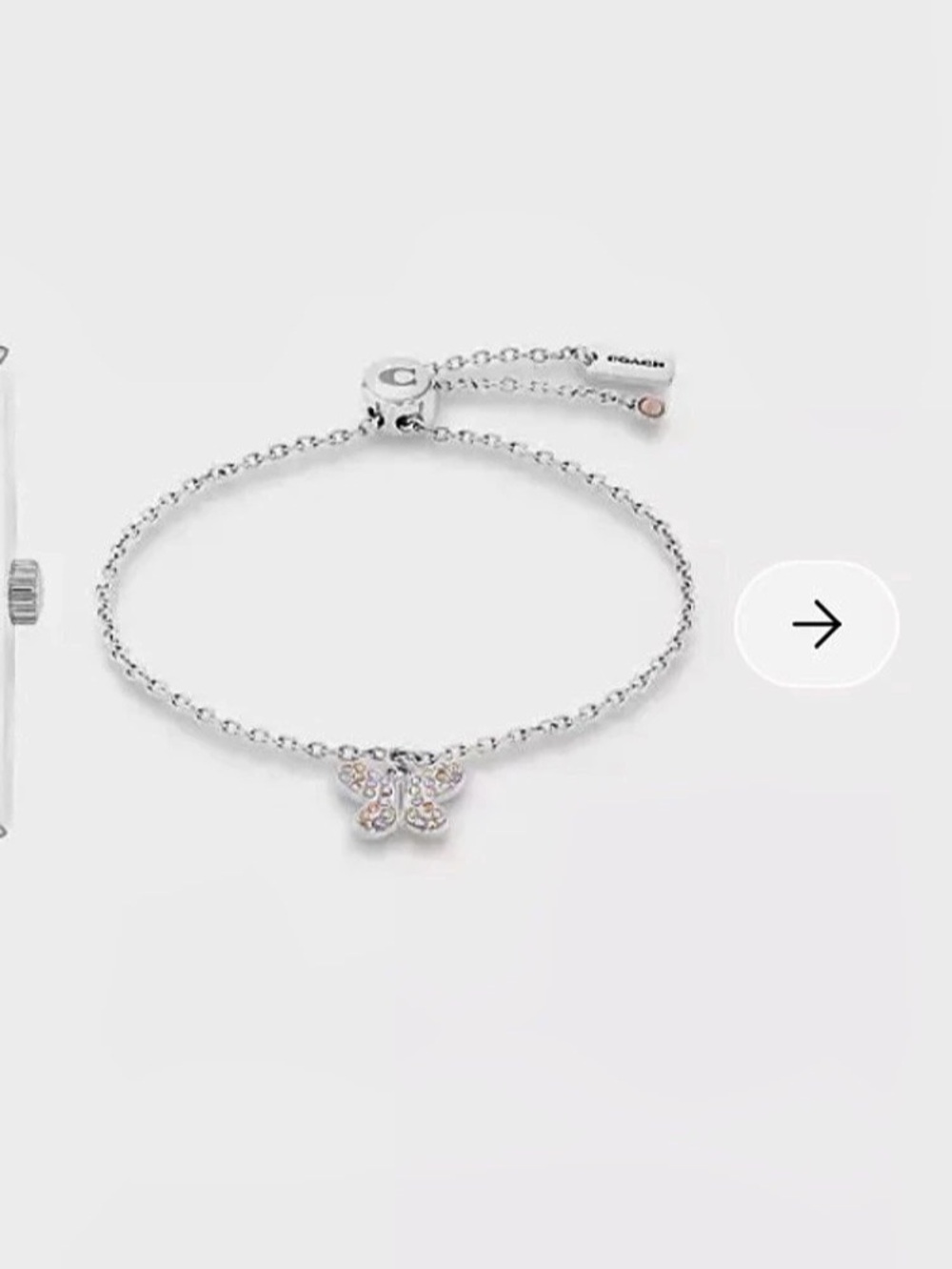 Coach Butterfly Slider Bracelet Silver